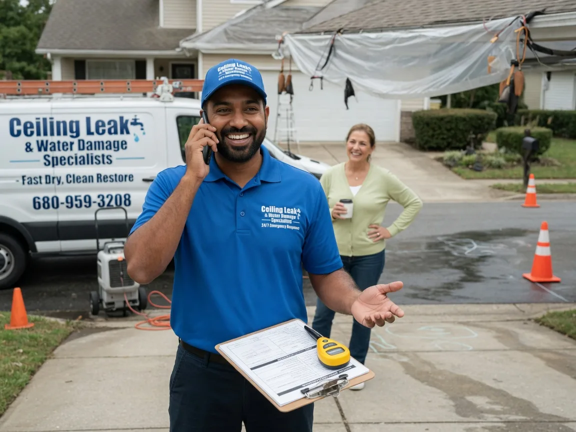 Ceiling Leak Cleanup Park Hill, OK FAQs